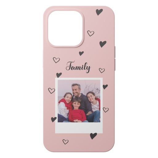Funda de Gel para iPhone Personalizada de Familia con Corazones