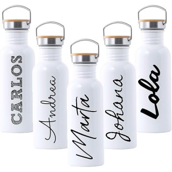 Botella Lechera de Acero Inoxidable 750ml Personalizada con Nombre