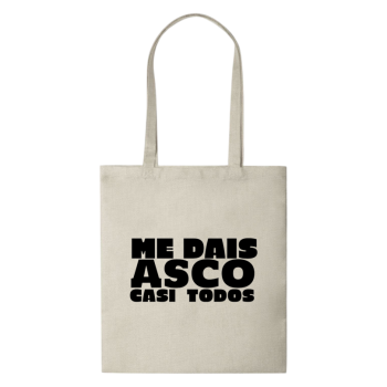 Tote Bag Multiusos con Asas Largas Personalizada con Texto "ME DAIS ASCO"