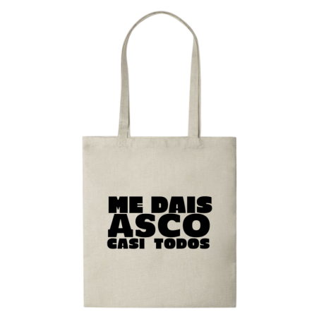 Tote Bag Multiusos con Asas Largas Personalizada con Texto "ME DAIS ASCO"