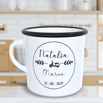 Taza Metálica Personalizada con Texto o Foto