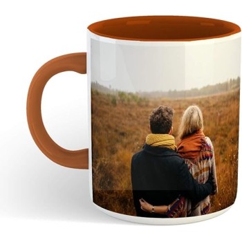 Taza de Cerámica con Asa e Interior de Color Personalizada con Foto