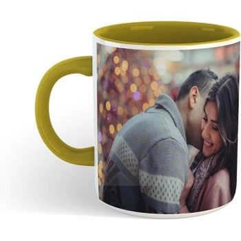 Taza de Cerámica con Asa e Interior de Color Personalizada con Foto