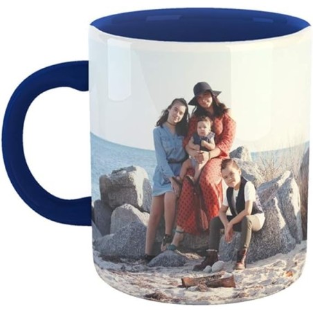 Taza de Cerámica con Asa e Interior de Color Personalizada con Foto