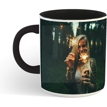 Taza de Cerámica con Asa e Interior de Color Personalizada con Foto