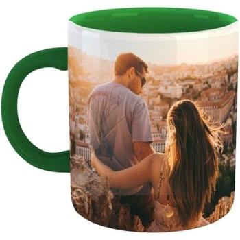 Taza de Cerámica con Asa e Interior de Color Personalizada con Foto
