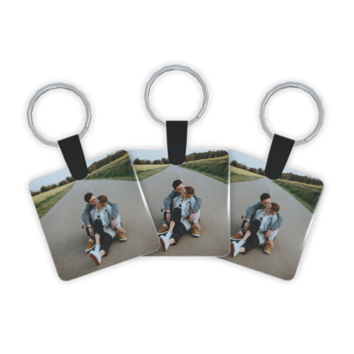Pack de 3 Llaveros con Forma Cuadrada Personalizados con Foto