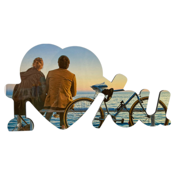 Marco Madera "I Love You" de 28x15 Personalizado con Foto