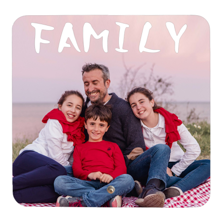 Marco Madera "Family" de 15x15 Personalizado con Foto