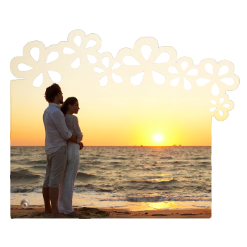 Marco Madera con Flores de 17x20 Personalizado con Foto