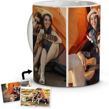 Taza de Cerámica Personalizada con 2 Fotos