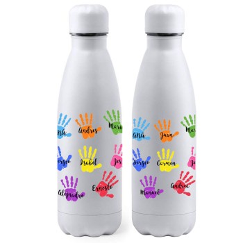 Botella de Acero Inoxidable 700ml Personalizada con Manos y Nombres