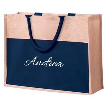 Bolsa Yute Azul Personalizada con Nombre