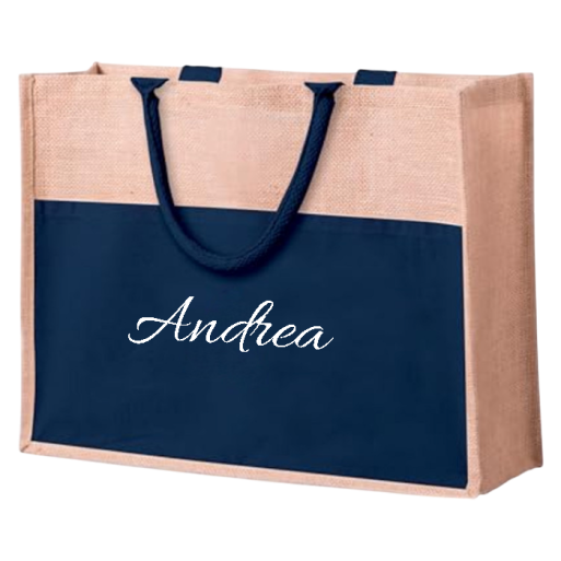 Bolsa Yute Azul Personalizada con Nombre