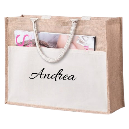 Bolsa Yute Blanca Personalizada con Nombre