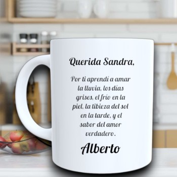 Taza de Cerámica de Poema Personalizada con Texto