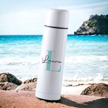 Termo Acero Inoxidable 500ml Personalizado con Inicial y Nombre