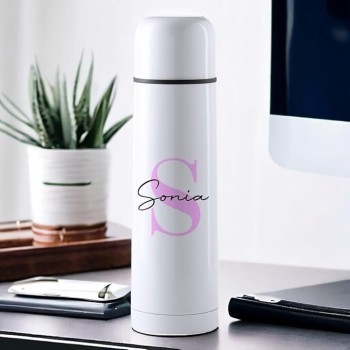 Termo Acero Inoxidable 500ml Personalizado con Inicial y Nombre