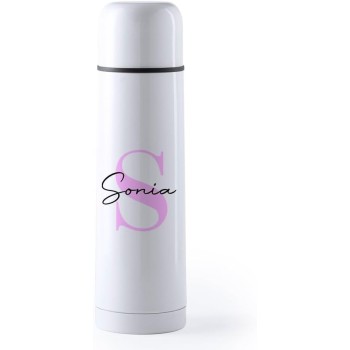 Termo Acero Inoxidable 500ml Personalizado con Inicial y Nombre
