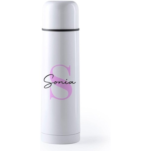 Termo Acero Inoxidable 500ml Personalizado con Inicial y Nombre