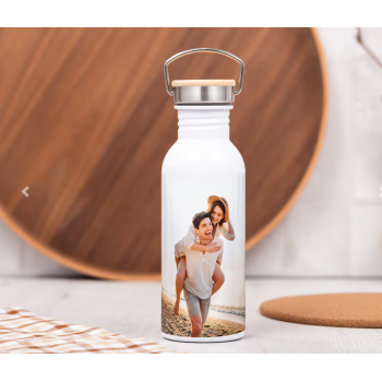 Botella Lechera de Acero Inoxidable 750ml Personalizada con Foto