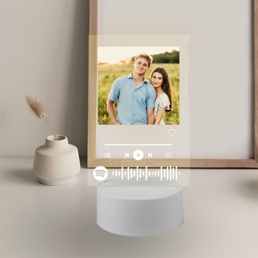 Lámpara con Base LED Personalizada "SPOTIFY" con Foto