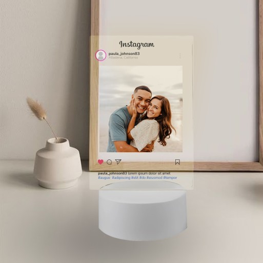 Lámpara con Base LED Personalizada "POST INSTAGRAM"