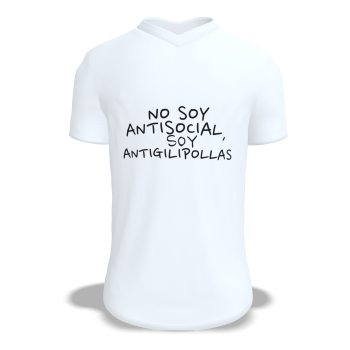 Camiseta Blanca Personalizada "No soy antisocial"