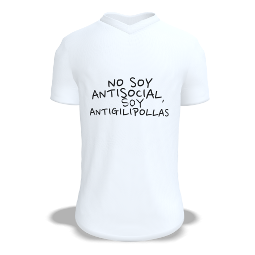 Camiseta Blanca Personalizada "No soy antisocial"