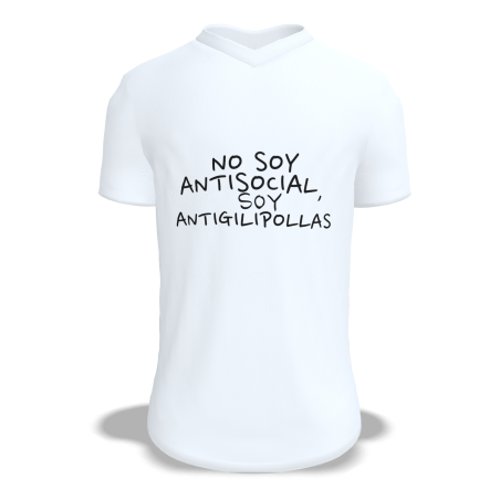 Camiseta Blanca Personalizada "No soy antisocial"