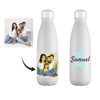 Botella Acero Inoxidable 700ml Personalizada con Foto Animada y Nombre