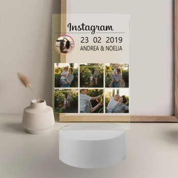 Lámpara con Base LED Personalizada "PERFIL INSTAGRAM"