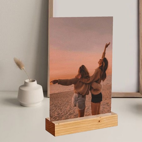 Lámina de Metacrilato con Base de Madera Personalizada con Foto