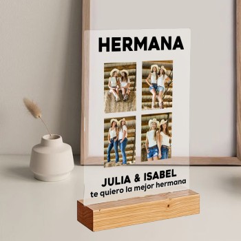 Lámina de Metacrilato con Base de Madera Personalizada con Foto