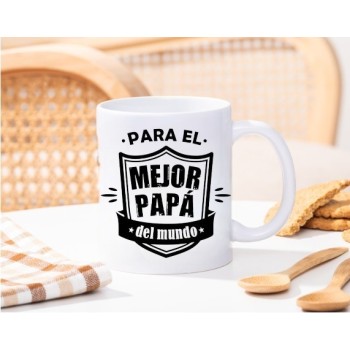 Taza de Cerámica Personalizada con Texto "MEJOR PAPÁ"