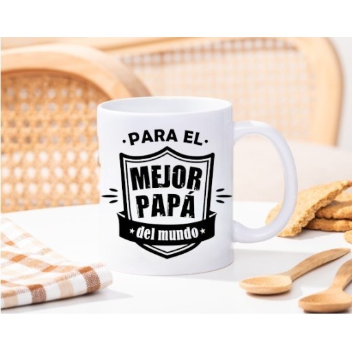 Taza de Cerámica Personalizada con Texto "MEJOR PAPÁ"