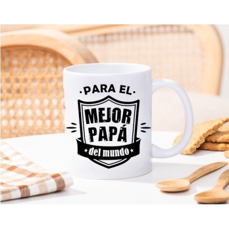 Taza de Cerámica Personalizada con Texto "MEJOR PAPÁ"