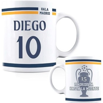 Taza de Cerámica Personalizada del Madrid con Nombre y Número