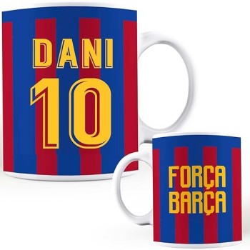 Taza de Cerámica Personalizada del Barcelona con Nombre y Número