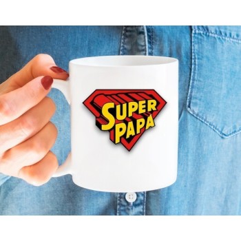 Taza de Cerámica Personalizada con Texto "SUPER PAPA"