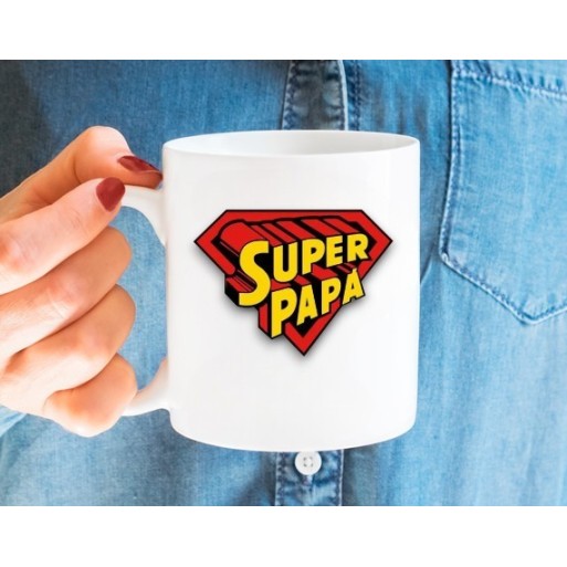Taza de Cerámica Personalizada con Texto "SUPER PAPA"