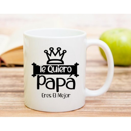 Taza de Cerámica Personalizada con Texto "TE QUIERO PAPA"