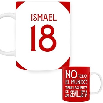 Taza de Cerámica Personalizada del Sevilla con Nombre y Número