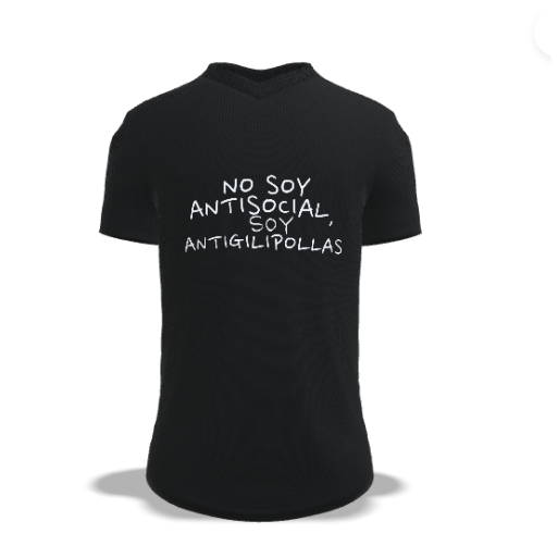 Camiseta Negra Personalizada "No soy Antisocial"