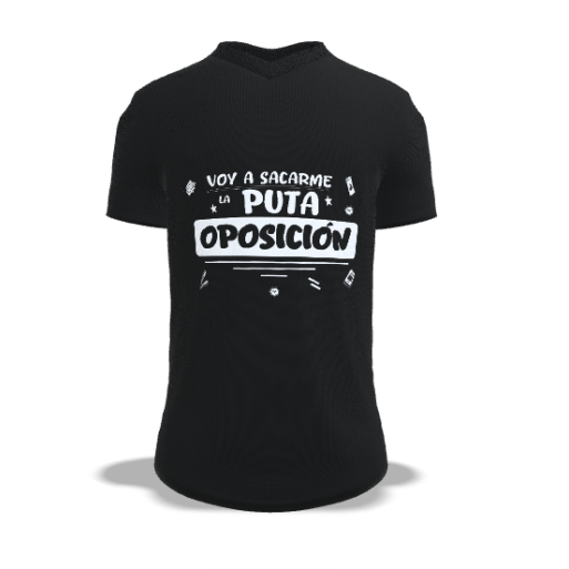 Camiseta Negra Personalizada "Oposición"