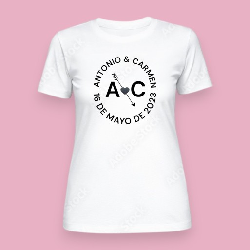 Camiseta de conmemoratoria de boda Personalizada con Texto