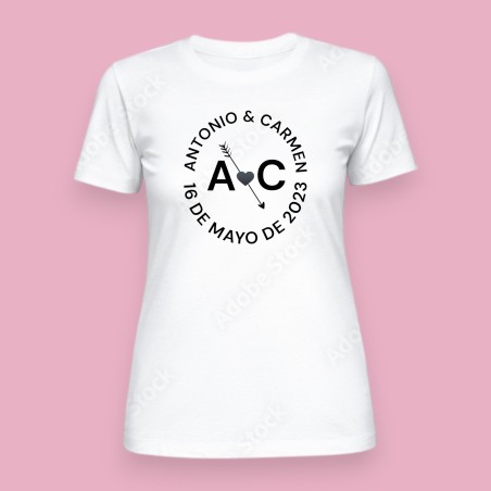 Camiseta de conmemoratoria de boda Personalizada con Texto