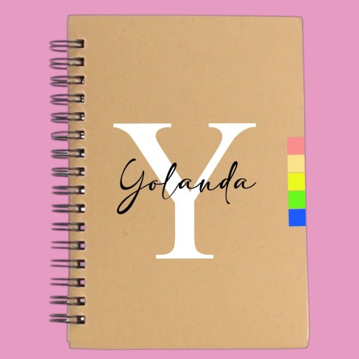 Cuaderno con Inicial y Nombre Personalizable