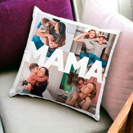 Cojín de 40x40 con Relleno Personalizado "MAMA" con Fotos