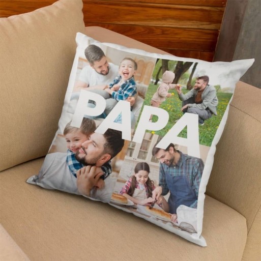 Cojín de 40x40 con Relleno Personalizado "PAPA" con Fotos